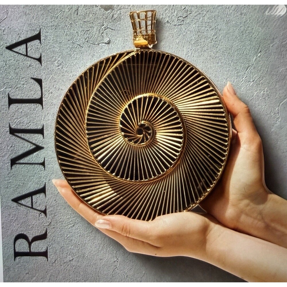 Ramla Tourbillon Womens Handmade, Brass Designed, Spiral Clutch $339, brand new!
